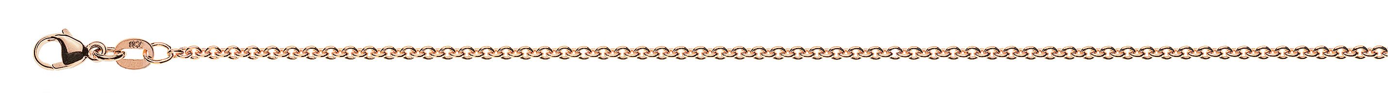 AURONOS Prestige Necklace Rose Gold 18K Round Anchor 38cm 1.9mm