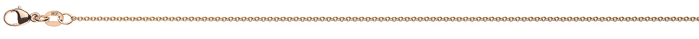 AURONOS Prestige Necklace Rose Gold 18K Round Anchor 38cm 1.3mm