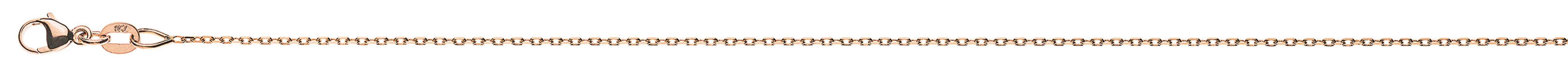 AURONOS Prestige Halskette Roségold 18K Anker 4-fach geschliffen 40cm 0.9mm