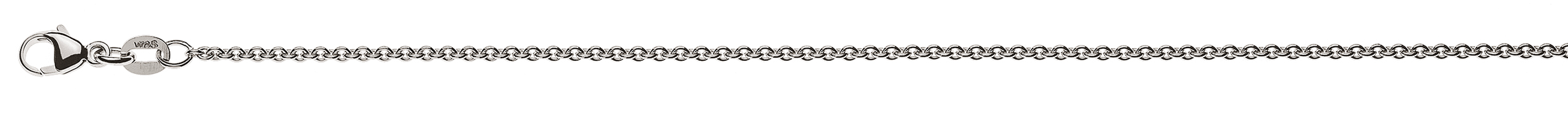 AURONOS Style Necklace White Gold 9K Round Anchor 38cm 1.7mm