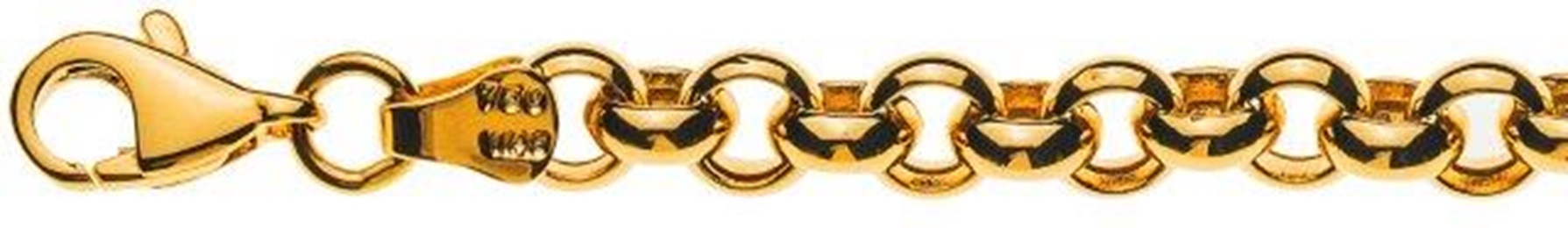 AURONOS Style Halskette Gelbgold 9K Erbskette Halbmassiv 45cm 5.0mm