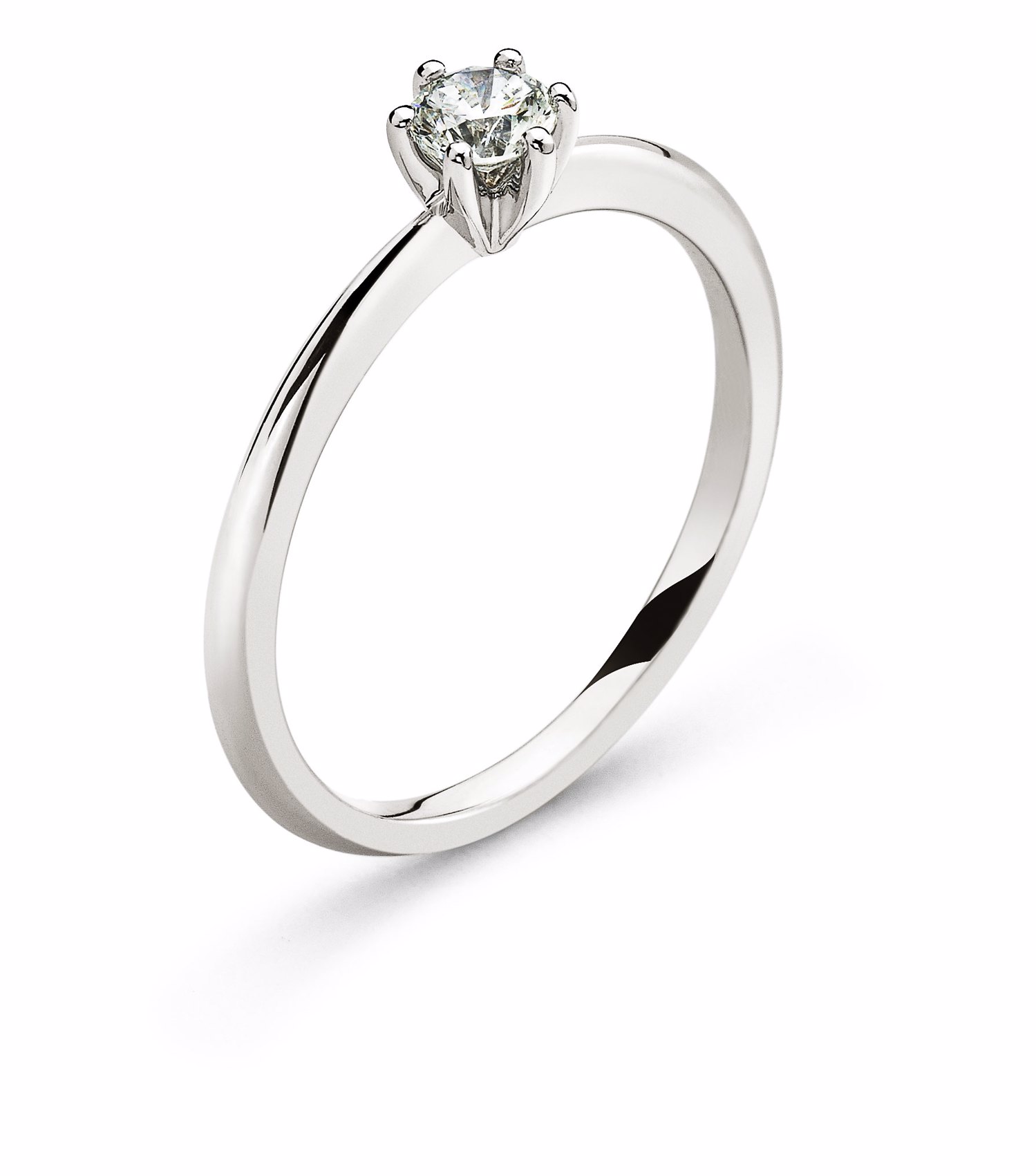 AURONOS Prestige Solitär Ring Weissgold 18K Diamant 0.25ct