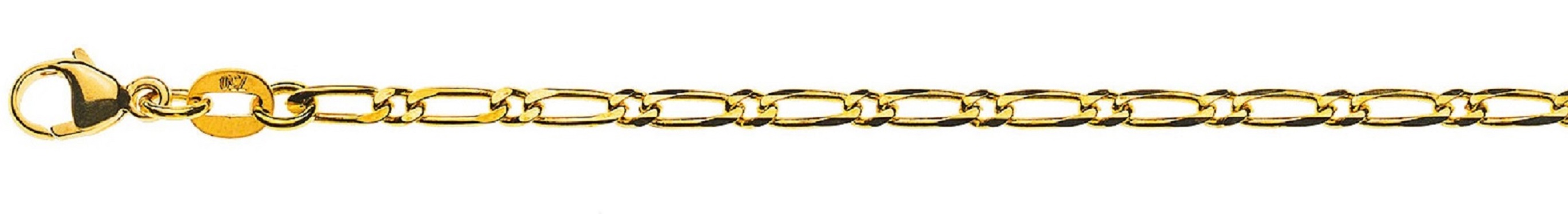 AURONOS Prestige Necklace yellow gold 18K Figaro chain 42cm 2.3mm