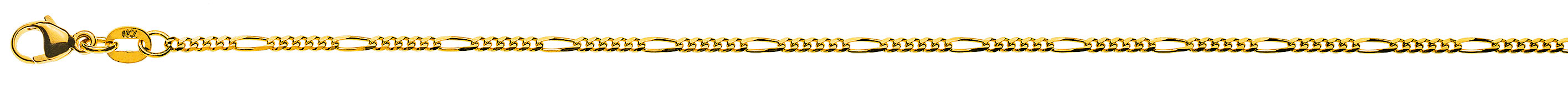 AURONOS Prestige Collier or jaune 18K chaîne figaro 5+1 maillons 40cm 1.8mm