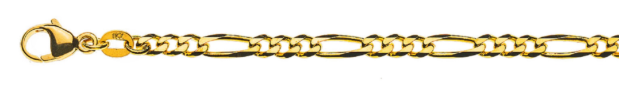 AURONOS Prestige Halskette Gelbgold 18K Figarokette 42cm 3.4mm