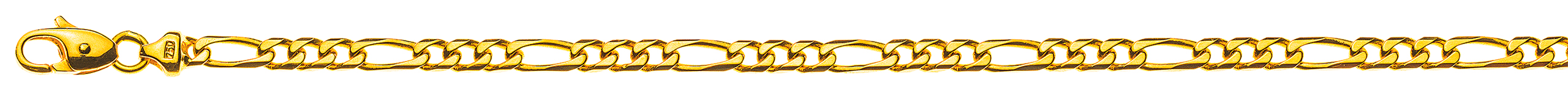 AURONOS Style Halskette Gelbgold 9K Figarokette 45cm 4mm