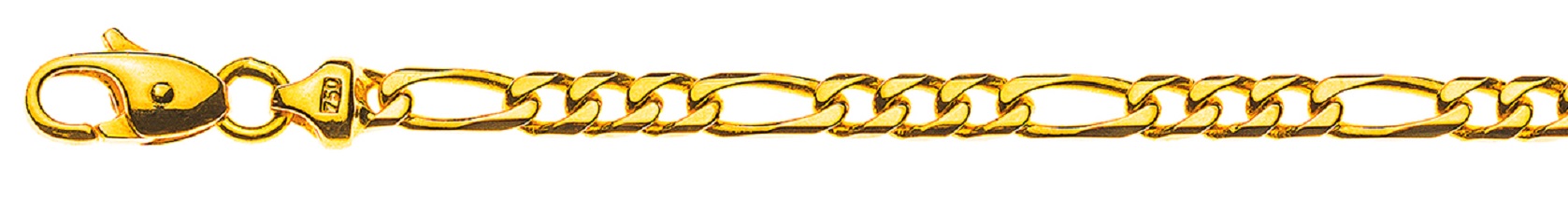 AURONOS Style Halskette Gelbgold 9K Figarokette 45cm 4mm