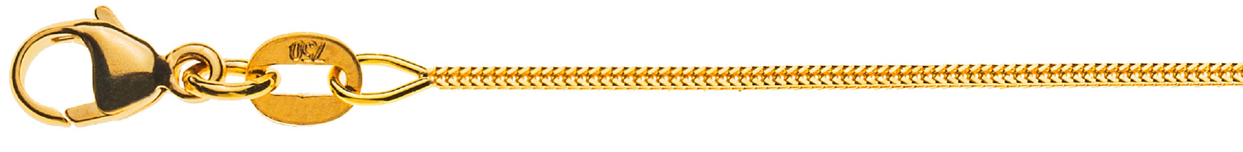 AURONOS Prestige Necklace yellow gold 18K foxtail diamond 42cm 0.9mm