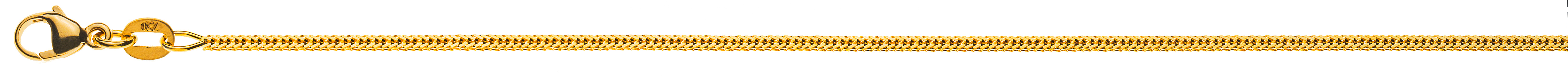 AURONOS Prestige Collier en or jaune 18K queue de renard diamantée 38cm 1.2mm