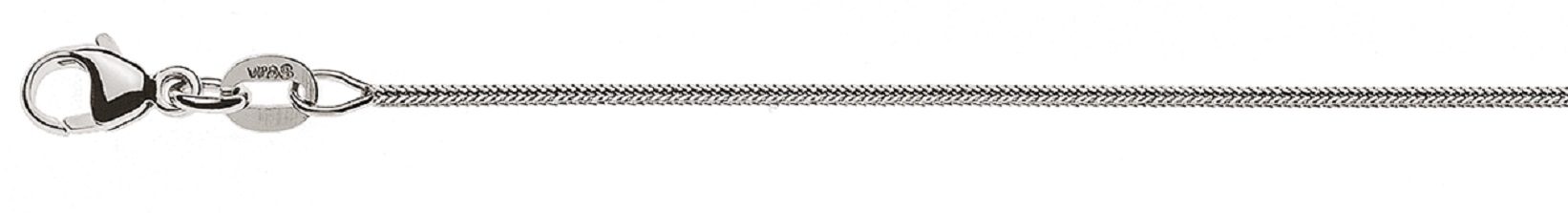 AURONOS Prestige Halskette Weissgold 18K Fuchsschwanz diamantiert 38cm 0.9mm