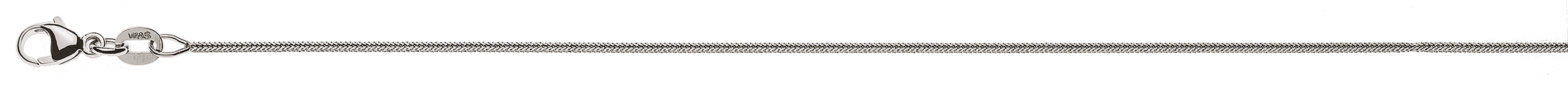 AURONOS Prestige Halskette Weissgold 18K Fuchsschwanz diamantiert 38cm 0.9mm