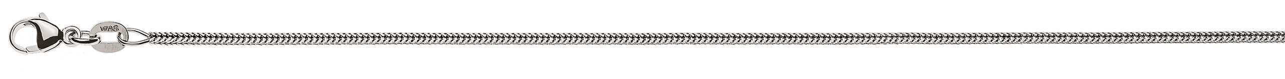 AURONOS Prestige Collier en or blanc 18K queue de renard diamantée 50cm 1.2mm