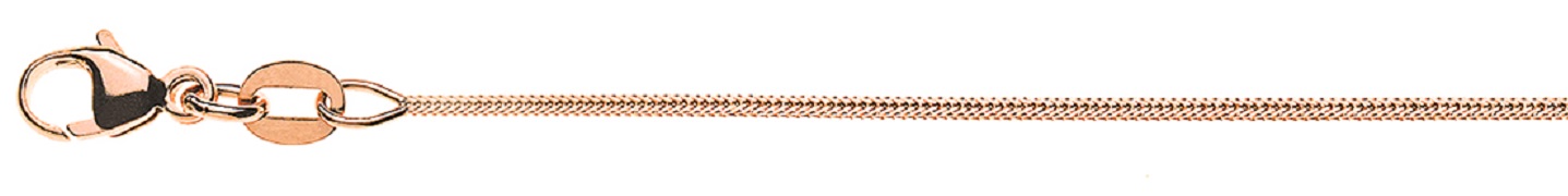 AURONOS Prestige Rose Gold 18K Foxtail Diamond Necklace 38cm 0.9mm