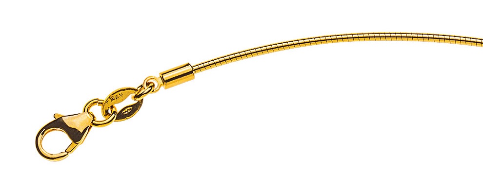 AURONOS Prestige Necklace yellow gold 18K omega chain 40cm 1.0mm