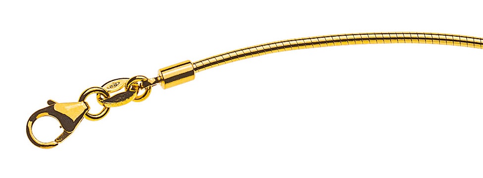 AURONOS Prestige Necklace yellow gold 18K omega chain 45cm 1.4mm