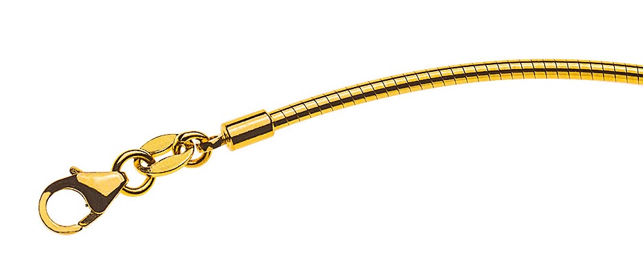 AURONOS Prestige Collier en or jaune 18K oméga 40cm 1.8mm