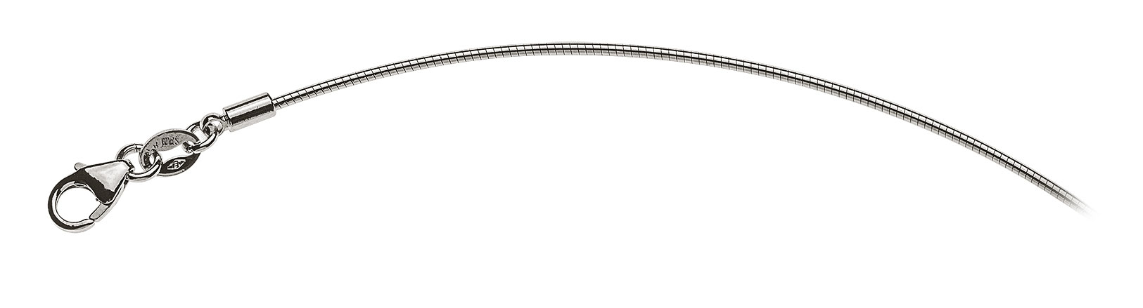 AURONOS Prestige White Gold 18K Omega Necklace 40cm 1.0mm