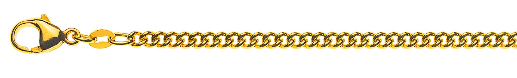 AURONOS Prestige Halskette Gelbgold 18K Rundpanzerkette 50cm 2.8mm