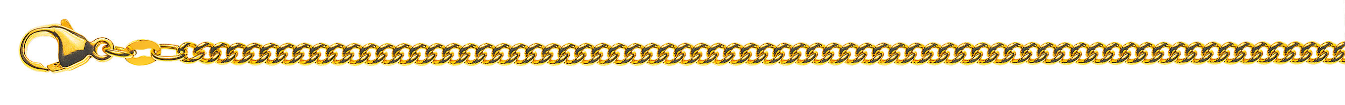 AURONOS Prestige Collier en or jaune 18K chaîne blindée ronde 50cm 2.8mm