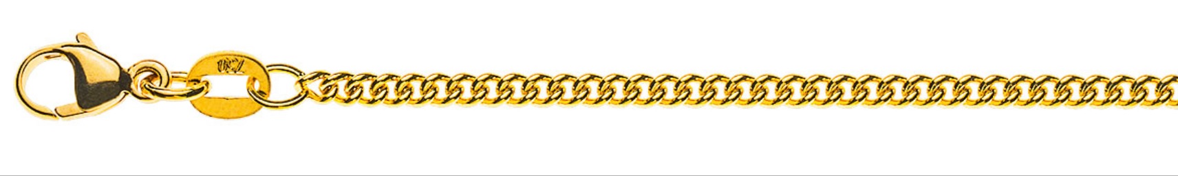 AURONOS Prestige Collier en or jaune 18K chaîne blindée ronde 42cm 2.1mm