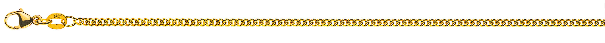 AURONOS Prestige Collier en or jaune 18K chaîne blindée ronde 50cm 2.1mm