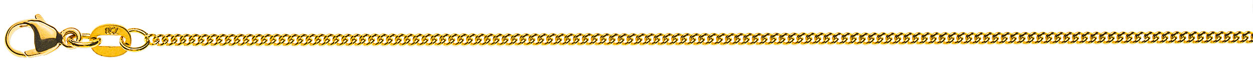 AURONOS Prestige Collier en or jaune 18K chaîne blindée ronde 38cm 1.6mm