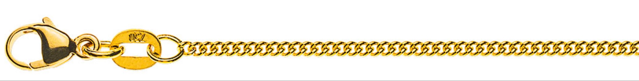 AURONOS Prestige Collier en or jaune 18K, chaîne blindée ronde 45cm 1.6mm