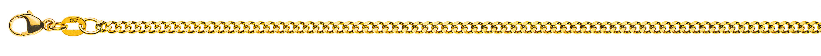AURONOS Prestige Collier en or jaune 18 carats panzer poncé 55cm 2.6mm