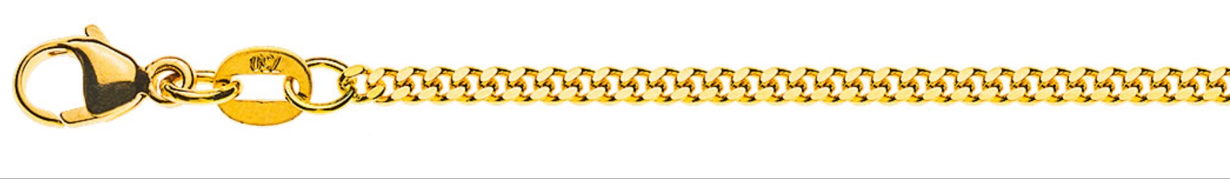 AURONOS Prestige Halskette Gelbgold 18K Panzerkette geschliffen 40cm 2.0mm