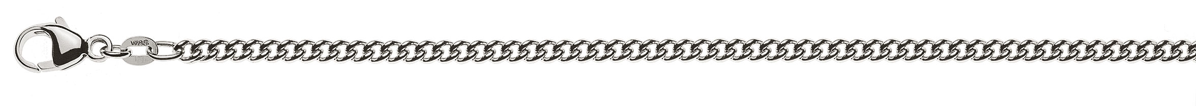 AURONOS Prestige Necklace white gold 18K round curb chain 45cm 2.8mm