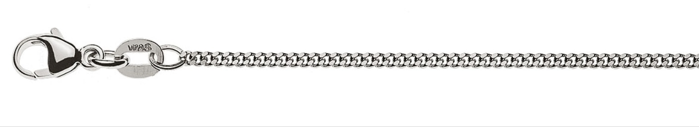 AURONOS Prestige Necklace white gold 18K curb chain polished 45cm 1.6mm