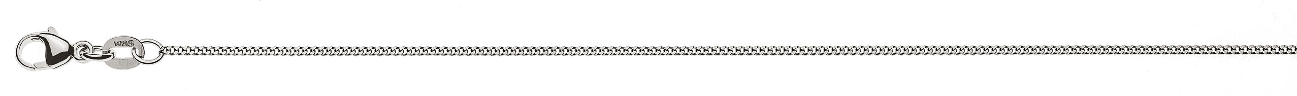 AURONOS Prestige Necklace white gold 18K curb chain polished 38cm 1.2mm