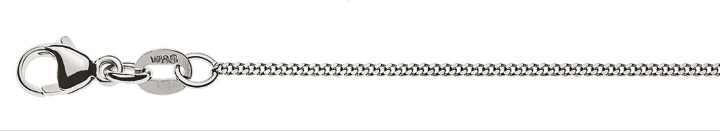 AURONOS Prestige Necklace white gold 18K curb chain polished 42cm 1.2mm