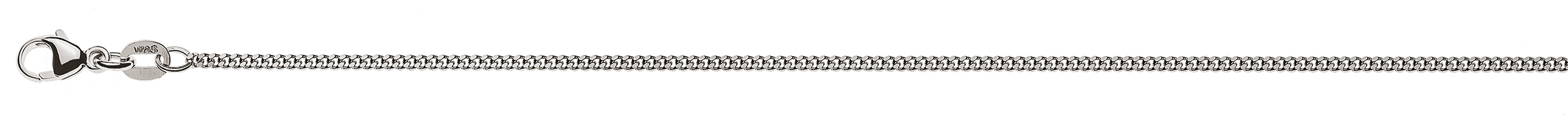 AURONOS Élégance Necklace white gold 14K curb chain polished 38cm 1.6mm
