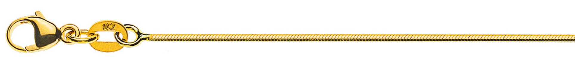 AURONOS Prestige Necklace yellow gold 18K snake chain diamond 38cm 1.0mm