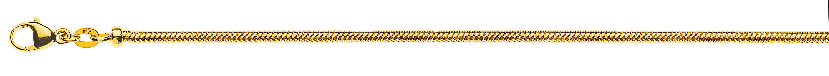 AURONOS Prestige Collier en or jaune 18 carats avec serpent 40cm 2.4mm