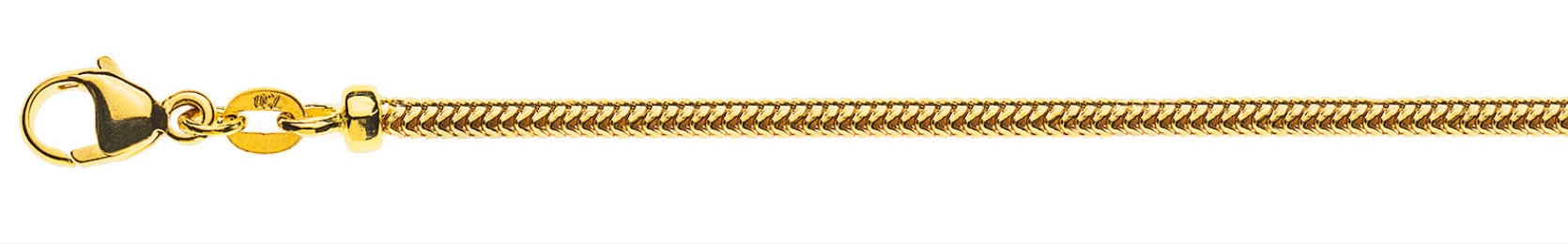 AURONOS Prestige Collier en or jaune 18K serpent 45cm 2.4mm