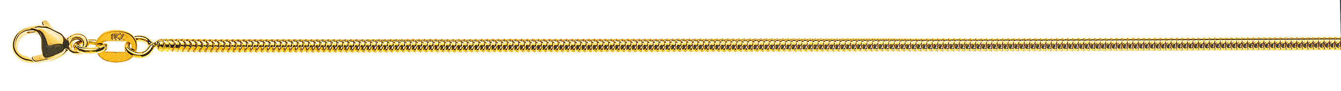 AURONOS Prestige Collier en or jaune 18K serpent 40cm 1.6mm