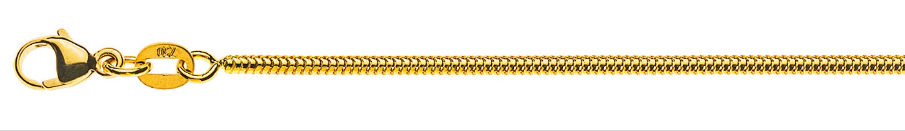AURONOS Prestige Collier en or jaune 18 carats avec serpent 60cm 1.6mm