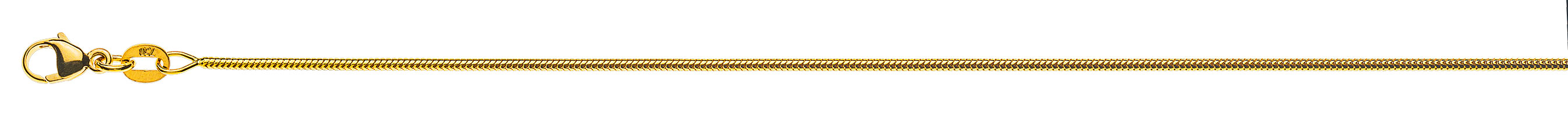 AURONOS Prestige Collier en or jaune 18 carats avec serpent 40cm 1.2mm