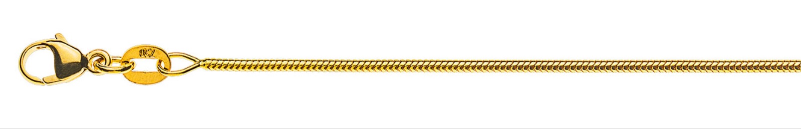 AURONOS Prestige Collier en or jaune 18K serpent 42cm 1.2mm