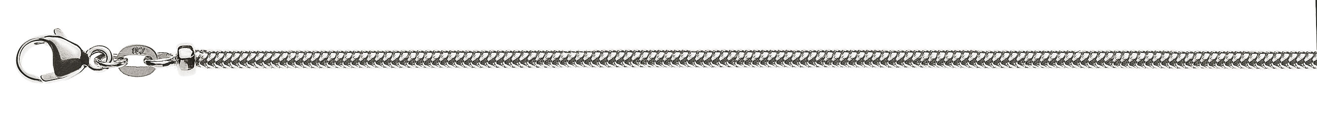 AURONOS Prestige Halskette Weissgold 18K Schlangenkette 40cm 2.4mm