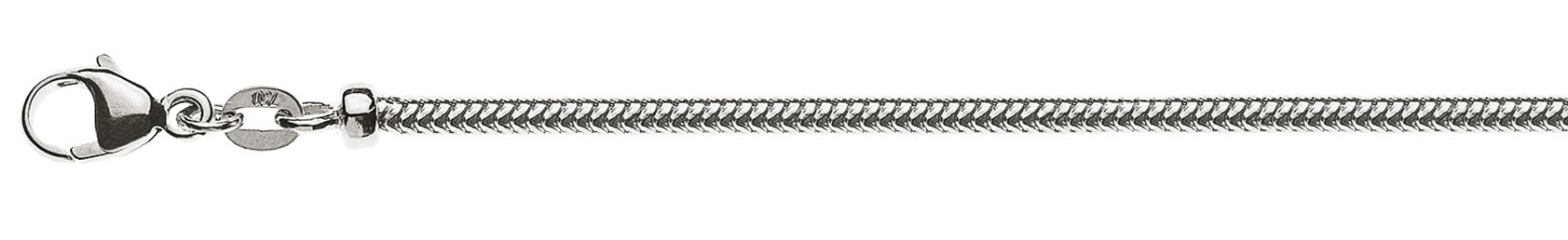 AURONOS Prestige Halskette Weissgold 18K Schlangenkette 42cm 2.4mm