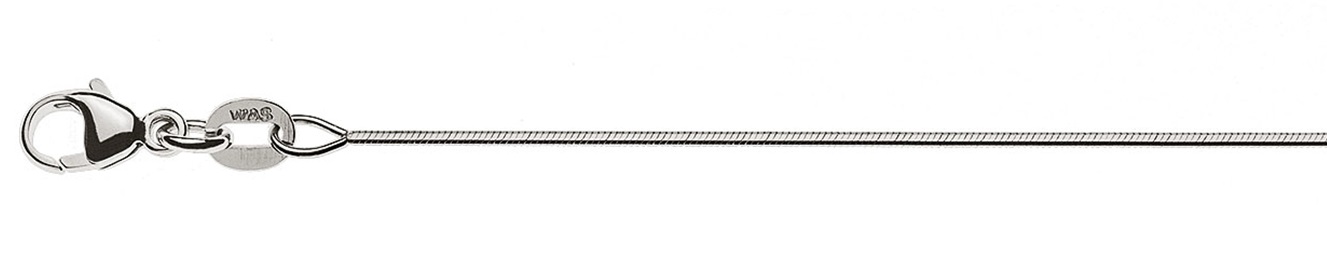 AURONOS Prestige Halskette Weissgold 18K Schlangenkette diamantiert 38cm 0.8mm