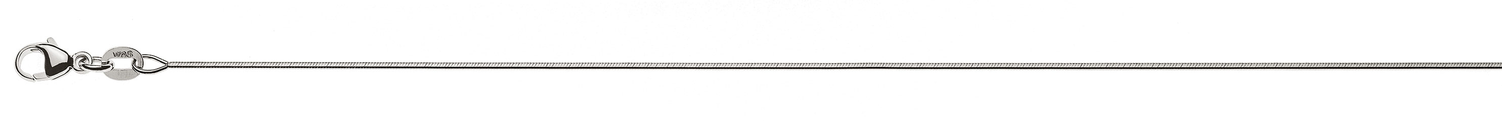 AURONOS Prestige Collier en or blanc 18K, serpent diamanté 38cm 0.8mm