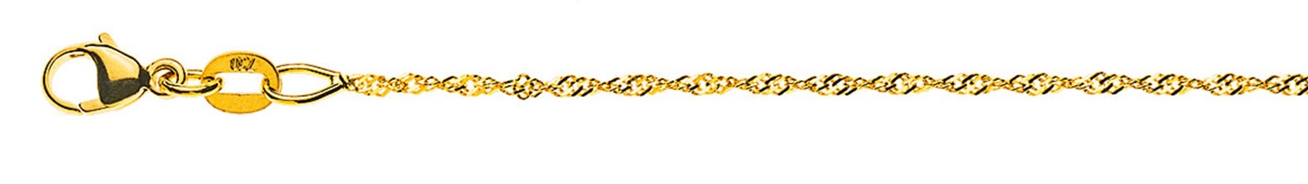 AURONOS Prestige Necklace Yellow Gold 18K Singapore Chain 38cm 1.2mm