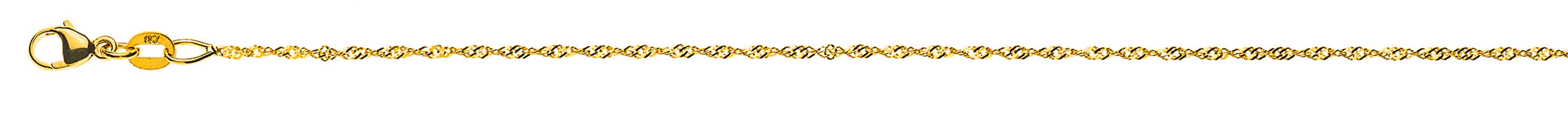 AURONOS Prestige Necklace Yellow Gold 18K Singapore Chain 38cm 1.2mm
