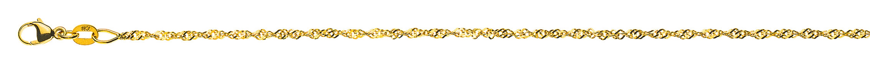 AURONOS Prestige Necklace Yellow Gold 18K Singapore Chain 38cm 1.5mm