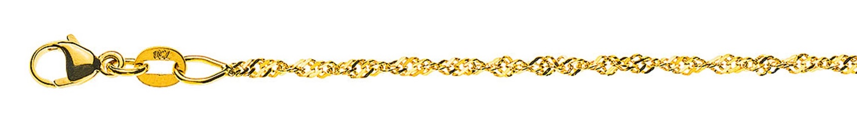 AURONOS Prestige Necklace Yellow Gold 18K Singapore Chain 40cm 1.5mm