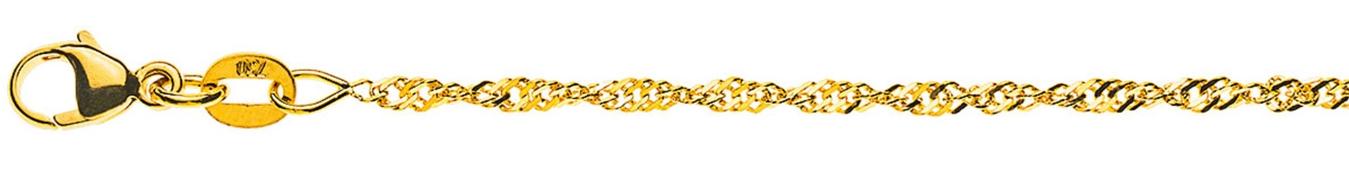 AURONOS Prestige Necklace Yellow Gold 18K Singapore Chain 38cm 1.9mm